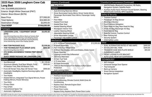 Bright White Clearcoat 2025 RAM 3500 Longhorn
