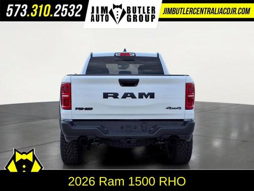 Bright White Clearcoat 2026 RAM 1500 RHO Crew Cab 4x4 5'7' Box