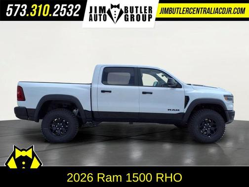 Bright White Clearcoat 2026 RAM 1500 RHO Crew Cab 4x4 5'7' Box