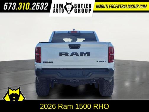 Bright White Clearcoat 2026 RAM 1500 RHO Crew Cab 4x4 5'7' Box