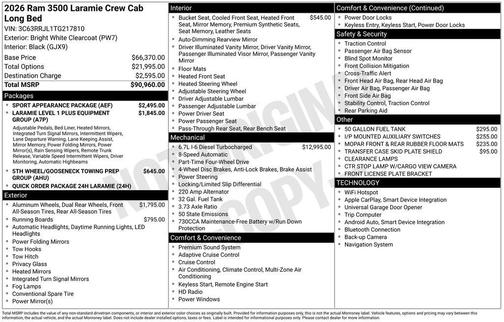 2026 RAM 3500 Laramie Crew Cab 4x4 8' Box