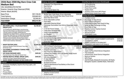 Ceramic Gray Clearcoat 2026 RAM 2500 Big Horn