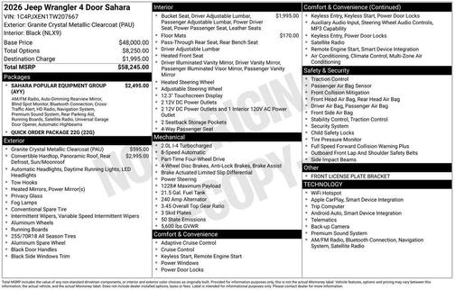 2026 Jeep Wrangler 4-Door Sahara 4x4