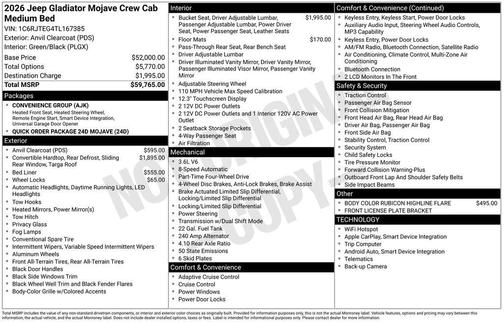 2026 Jeep Gladiator Mojave 4x4