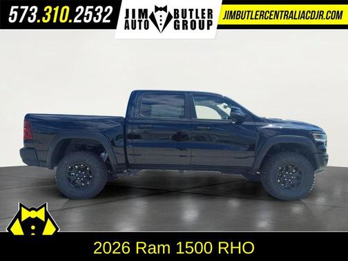 Diamond Black Crystal Pearlcoat 2026 RAM 1500 RHO Crew Cab 4x4 5'7' Box