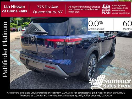 Deep Ocean Blue 2026 Nissan Pathfinder Platinum