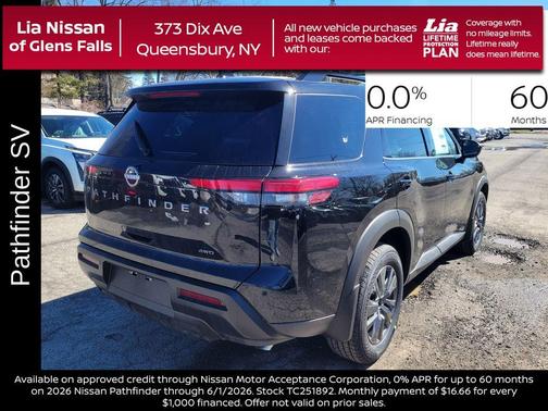 Black 2026 Nissan Pathfinder SV