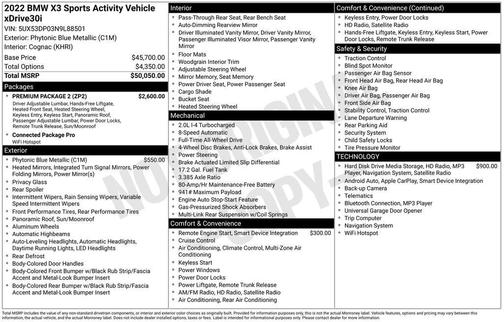 2022 BMW X3 xDrive30i