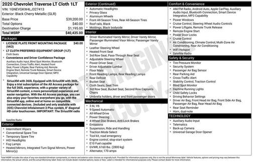 2020 Chevrolet Traverse LT Cloth
