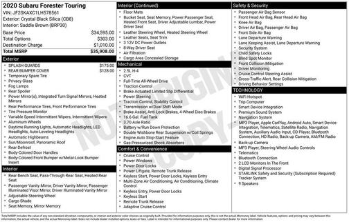 Crystal Black Silica 2020 Subaru Forester Touring