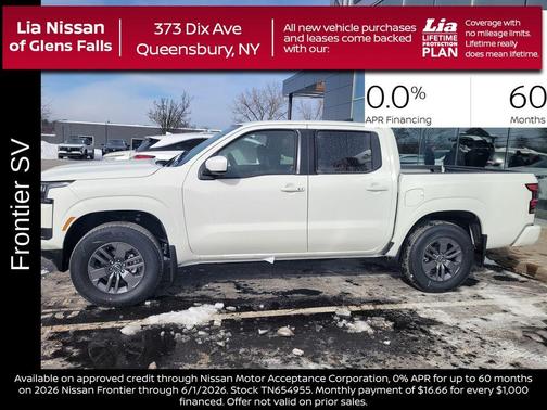 Glacier White 2026 Nissan Frontier SV