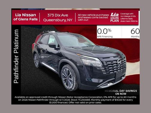 Black 2026 Nissan Pathfinder Platinum