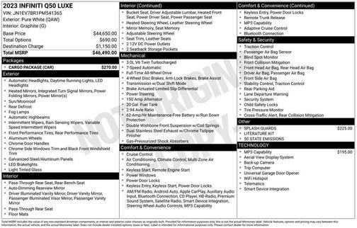 2023 INFINITI Q50 LUXE