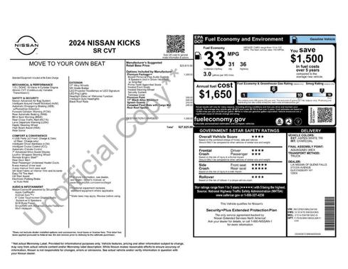 Aspen White 2024 Nissan Kicks SR