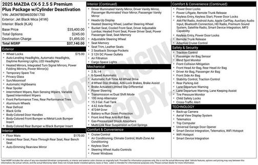 2025 Mazda CX-5 2.5 S Premium Plus Package