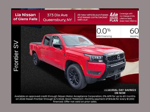 Red Alert 2026 Nissan Frontier SV