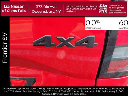 Red Alert 2026 Nissan Frontier SV