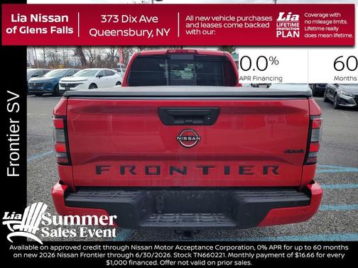 Red Alert 2026 Nissan Frontier SV