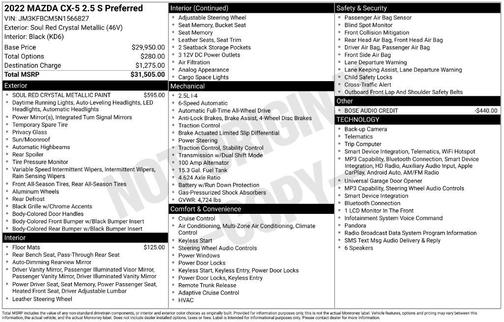 Soul Red Crystal Metallic 2022 Mazda CX-5 2.5 S Preferred Package