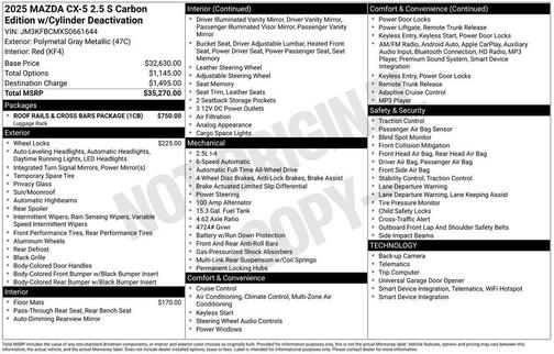 2025 Mazda CX-5 2.5 S Carbon Edition