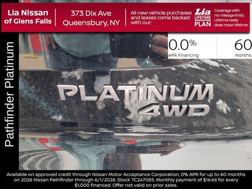 Black 2026 Nissan Pathfinder Platinum
