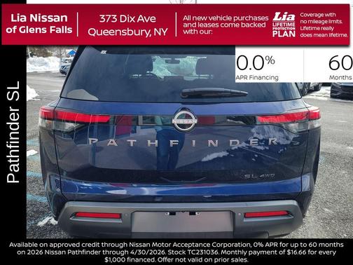 Deep Ocean Blue 2026 Nissan Pathfinder SL