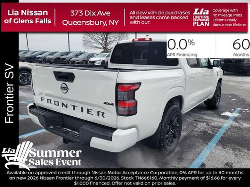 Glacier White 2026 Nissan Frontier SV