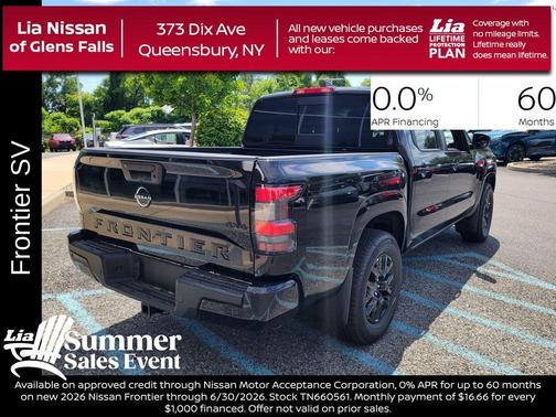 Black 2026 Nissan Frontier SV