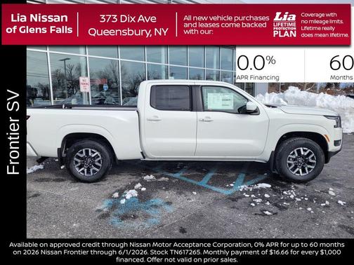Glacier White 2026 Nissan Frontier SV
