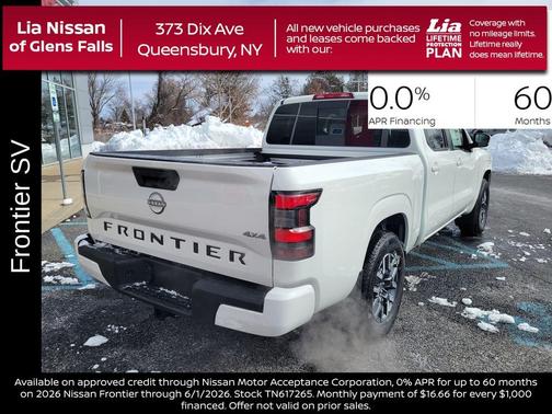 Glacier White 2026 Nissan Frontier SV