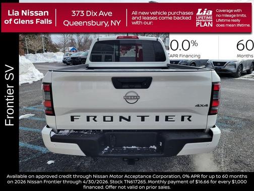 Glacier White 2026 Nissan Frontier SV