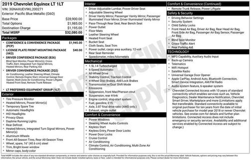 Pacific Blue Metallic 2019 Chevrolet Equinox 1LT