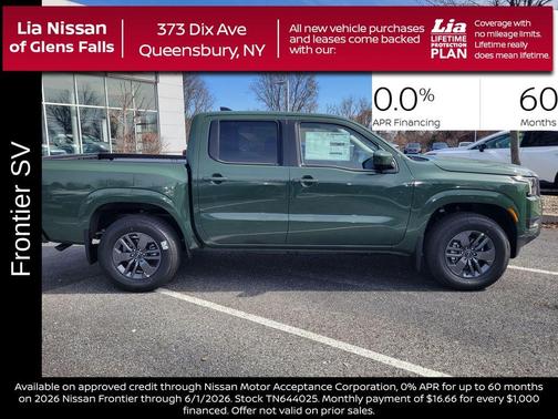 Green 2026 Nissan Frontier SV