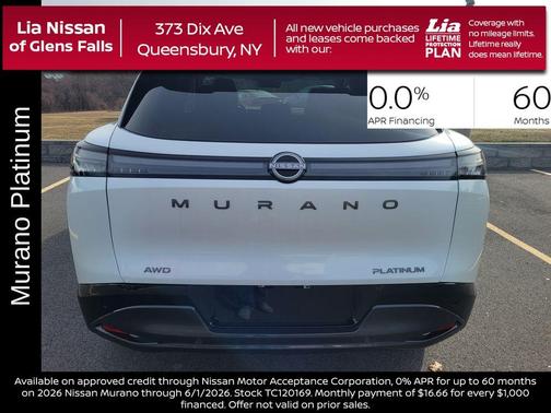 White / Black 2026 Nissan Murano Platinum