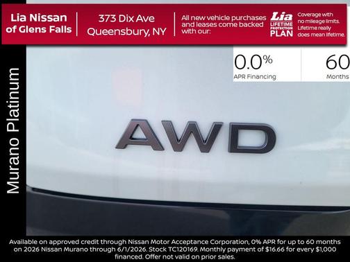 White / Black 2026 Nissan Murano Platinum