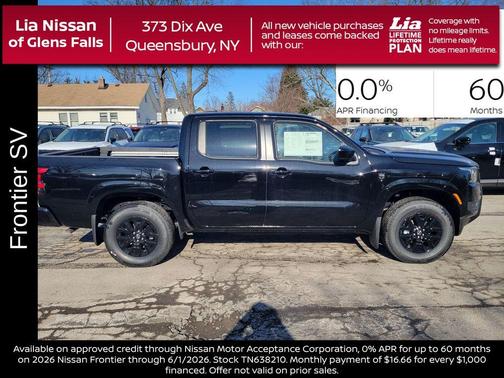 Black 2026 Nissan Frontier SV
