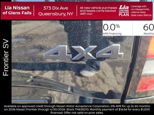 Black 2026 Nissan Frontier SV