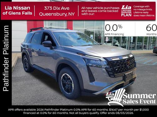 Gun Metallic 2026 Nissan Pathfinder Platinum