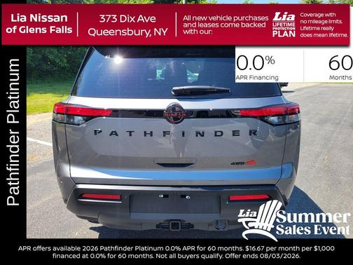 Gun Metallic 2026 Nissan Pathfinder Platinum