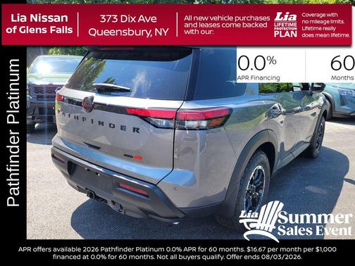 Gun Metallic 2026 Nissan Pathfinder Platinum