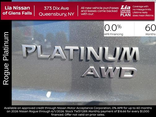 Gun Metallic 2026 Nissan Rogue Platinum