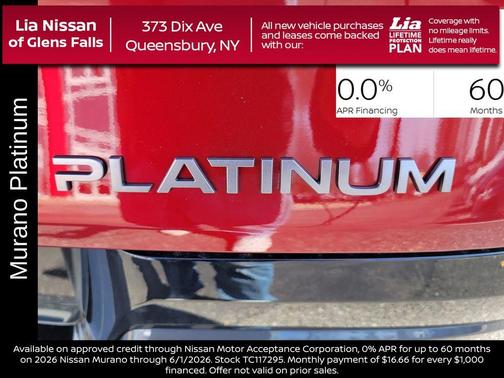 Scarlet Ember 2026 Nissan Murano Platinum
