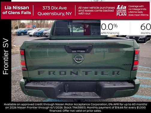 Green 2026 Nissan Frontier SV