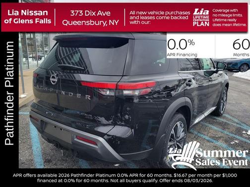 Black 2026 Nissan Pathfinder Platinum