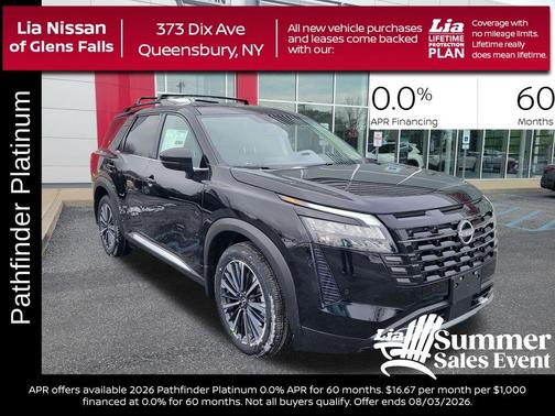 Black 2026 Nissan Pathfinder Platinum