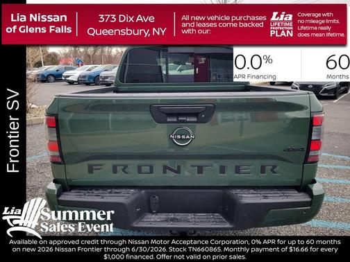 Green 2026 Nissan Frontier SV
