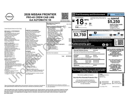 Glacier White 2026 Nissan Frontier PRO-4X