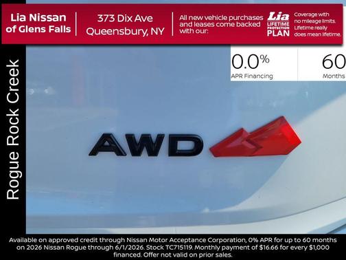 Everest White P 2026 Nissan Rogue Rock Creek