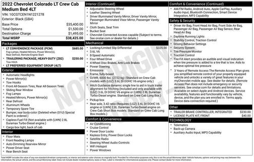 Black 2022 Chevrolet Colorado LT