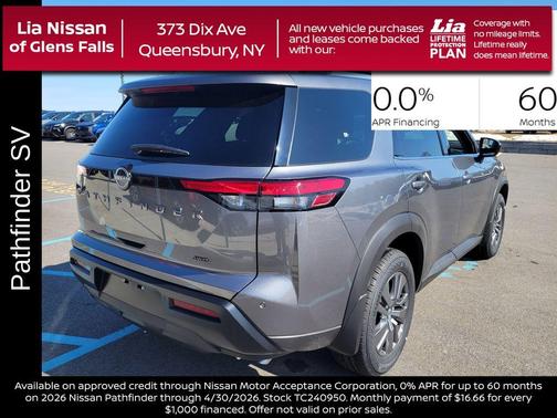 Gun Metallic 2026 Nissan Pathfinder SV